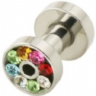 Wholesale rainbow crystal ear plugs gauges