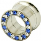 Wholesale crystal double flare ear piercing plugs
