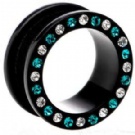 Wholesale crystal black ear piercing plugs