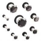 Wholesale black zircon ear piercing plugs
