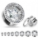 Wholesale star crystal body jewelry ear plugs