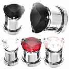 Wholesale heart zircon body jewelry ear plugs