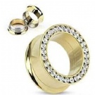 Wholesale crystal gold ear plugs body piercing